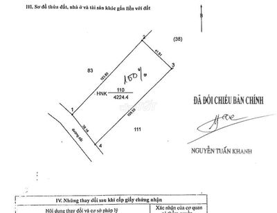 Thanh lý lô đất đẹp 4224,4m2 full thổ giá tốt đầu tư. LH bank