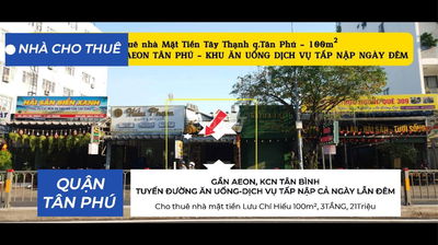 Cho thuê nhà Mặt Tiền Tây Thạnh 108m² - KHU ĂN UỐNG-DỊCH VỤ SẦM UẤT
