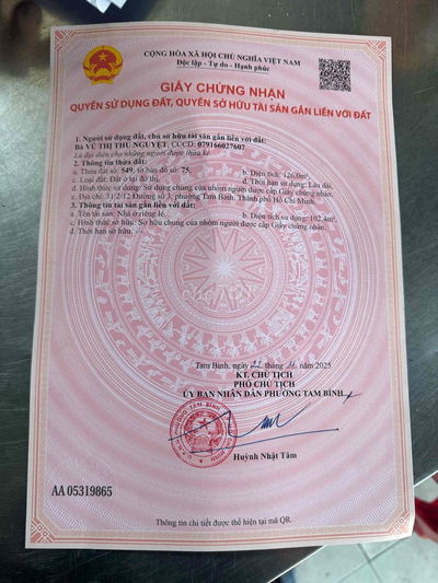 nhà thủ đức mặt tiền hẻm 6 m ngang 5 dài 25