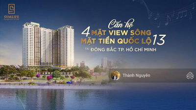 SymLife:Căn Hộ Mặt Tiền Quốc Lộ 13,4 Mặt View Sông,giá chỉ từ 1 tỉ 88/căn 2 phòng ngủ,Sổ hồng riêng