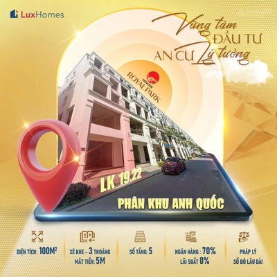 CHỈ 7 TỶ SỞ HỮU NGAY LK KHE THOÁNG TẠI KDT HINODE ROYAL PARK - NHẬN NHÀ Ở NGAY - HTLS 0% TRONG 18T