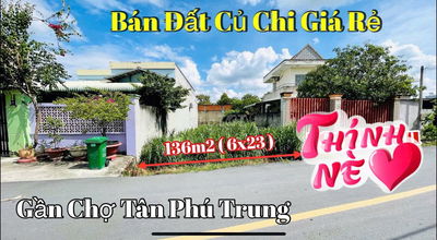 GIA ĐÌNH CẦN BÁN  LÔ ĐẤT 138M2 FULL THỔ CƯ {6x23}.GIÁ 650TR .SHR.