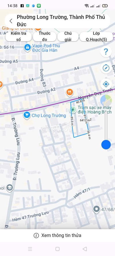 Bán 50,4m2 đất nền 1516 Nguyễn Duy Trinh.Long Trường