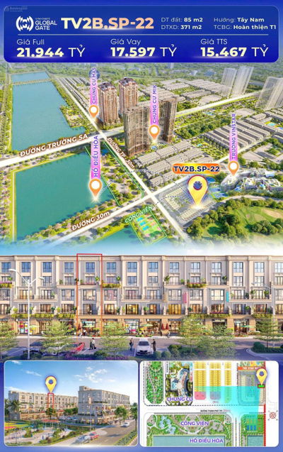 BĐS Thương Mại Thấp Tầng - Biệt Thự Liền Kề - Ký Trực Tiếp Chủ Đầu Tư - 85m2 - Giá Chỉ Từ 15 Tỷ