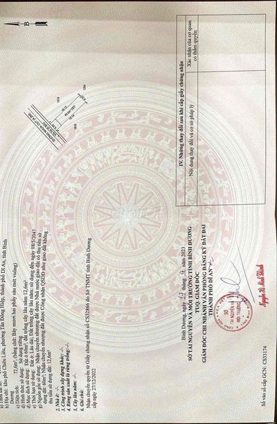 Bán nhà Dĩ An tphcm 3tỷ090 dt 72m