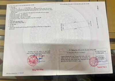 Đất đường Trung Hoà 1 sát Võ Chí Công gần cầu Khuê Đông