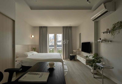 Cho Thuê Căn Hộ 1PN Quận 1 Có Ban Công– Tone Xám Sang Trọng View Rộng