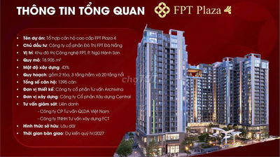 FPT PLAZA 4 - ĐÀ NẴNG, SỞ HỮU CĂN HỘ CHỈ TỪ 2.1 TỶ KHU ĐÔ THỊ FPT.