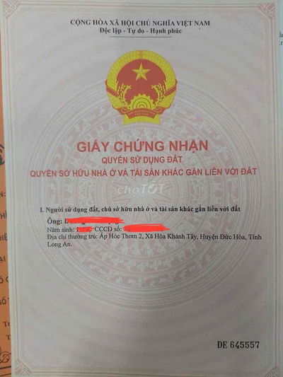 Kẹt tiền bán gấp lô 6502 m2 đã có sổ, đất cây trồng lâu năm, Đức Huệ