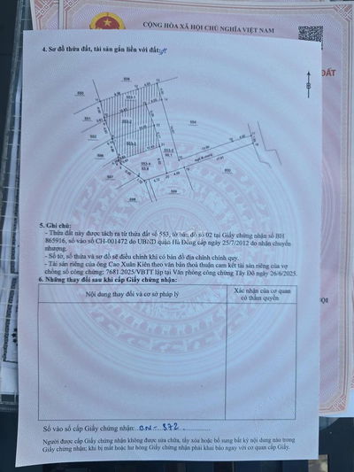 Bán nhanh lô đất thổ cư dương nội giá đầu tư