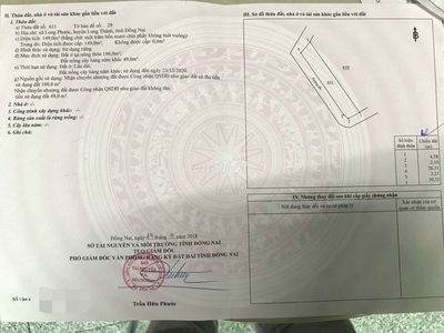 Bán gấp lô đất thổ cư ,có sẵn sổ ,nằm ngay đường vô sân bay Long thành