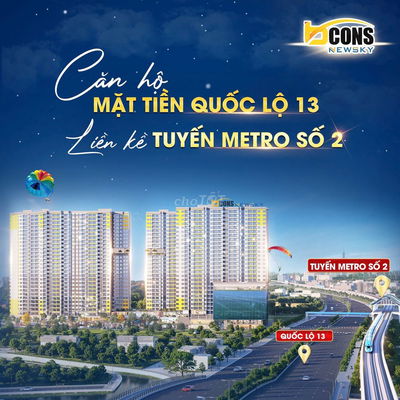 Căn hộ 65m2_2PN mặt tiền QL13, ngay trạm ga Metro.