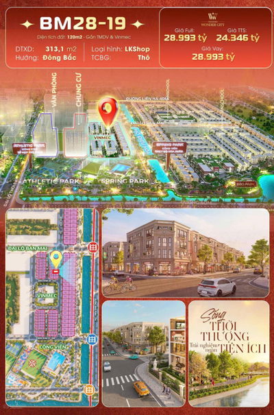 Bán biệt thự tại Vinhomes Wonder City cắt lỗ 120m2, hàng hiếm 0935 338 ***