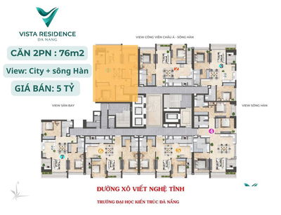 CẦN BÁN NHANH CĂN GÓC - CĂN 2PN - TẦM VIEW TRỰC DIỆN SÔNG HÀN