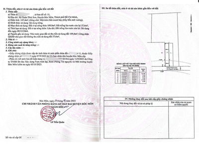 Đất 5 x 30 Mặt tiền đường Xuân Thới Sơn 26A