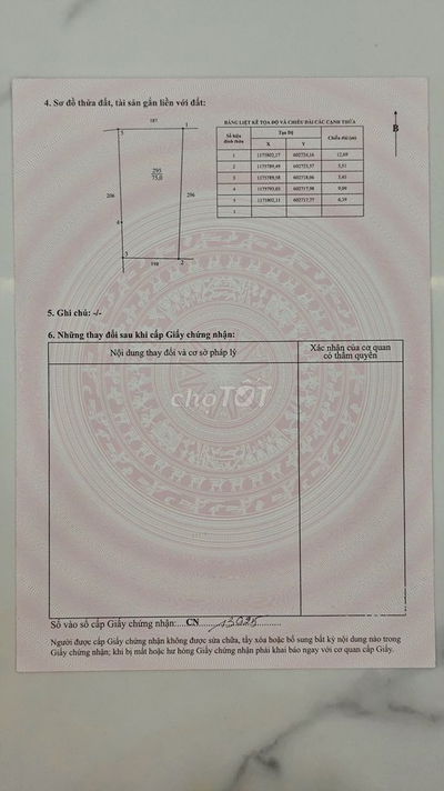 Đất sổ đỏ full thổ cư 293m2 xã Long Hậu