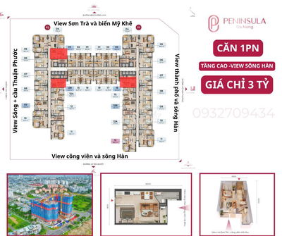 CỰC HOT - CĂN 1PN TẦNG CAO- VIEW SÔNG -GIÁ TỐT CHỈ 3 TỶ