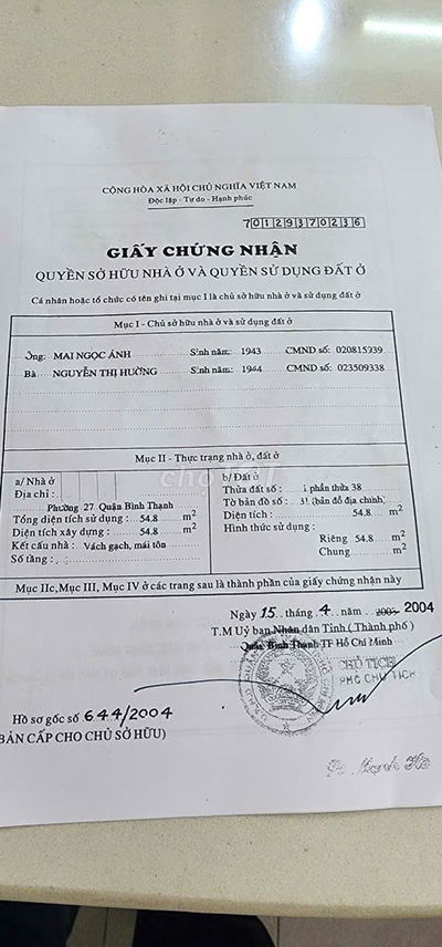 BÁN NHÀ KV. THANH ĐA-BÌNH THẠNH - KV KHÔNG NGẬP NƯỚC