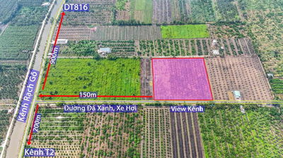 1000m2 F0 đg ô tô tải quay đầu view kênh, kdc đông điện nước ngay đất