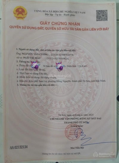 Chính chủ cần tiền ra lô đất 126m2 siêu đẹp tại tp Từ Sơn, gần đại học luật cơ sở 2