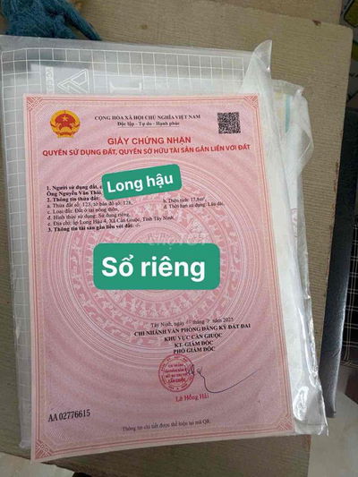 bán đất sổ riêng Long hậu giáp nhà bè