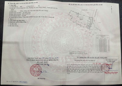 Bán đất tặng nhà 270/14 Đinh Bộ Lĩnh, Bình Thạnh, 109M2, Giá 9,4 tỷ