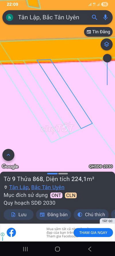 Cần bán dất mặt tiền DT746, Tân lập, Băc tân uyên 6×37 (tc100m2)