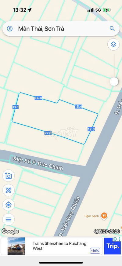 bán đất mặt tiền TRẦN DUY CHIẾN.  DT:327m2. ngang 12m