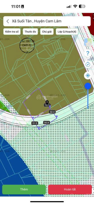 BÁN ĐẤT GẦN SÂN BAY CAM RANH  SUỐI TÂN, CAM LÂM  DIỆN TÍCH LỚN 4.957,9m²  GIÁ TỐT CHO NHÀ ĐẦU TU