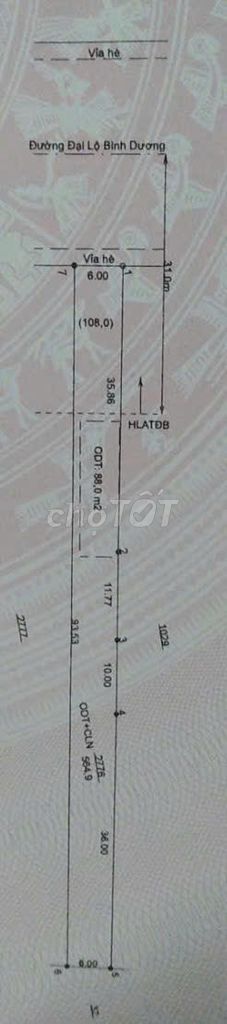 Nhà đất mặt tiền đường Đại lộ Bình Dương