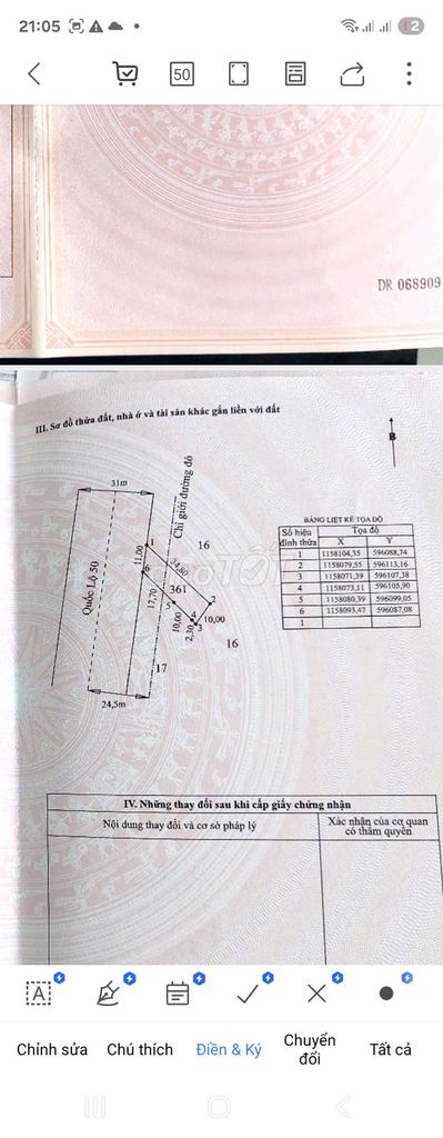 Cần bán gấp Bán đát mặt Tiền QL50 ( ngọp bank)
