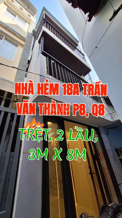 Nhà mới tuyệt đẹp, 1trệt, 2lầu, H18A Trần V Thành, P8,Q8, N3/NH x 7,5m