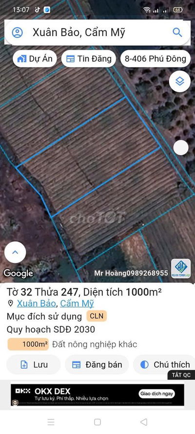 Bán thửa đất Xuân Bảo cách sân bay long thành 29 klm