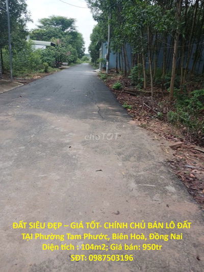CHÍNH CHỦ BÁN LÔ ĐẤT TẠI Phường Tam Phước, Biên Hoà, Đồng Nai