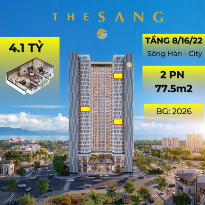 BÁN CĂN 2PN - 77.5m2 GIÁ 4 TỶ & VIEW BIỂN, CITY SIÊU ĐẸP.