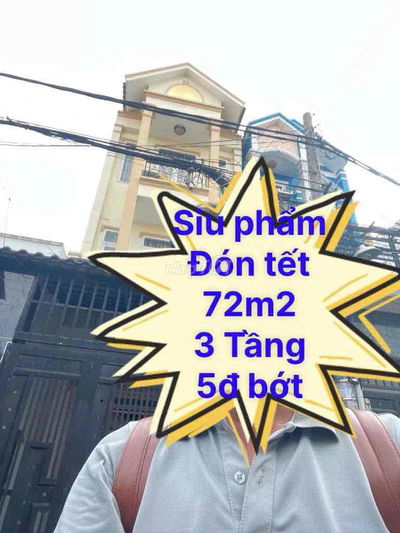 💥💕SIU PHẨM TẠI LÊ TRỌNG TẤN, HỒ VĂN LONG, TÂY THẠNH 72m2, 3 tầng, 5đ