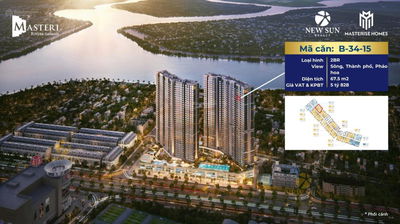 Cơ hội rực rỡ! Masteri Căn 2PN tầng 34 - suất ngoại giao duy nhất - Trực diện sông ngắm pháo hoa