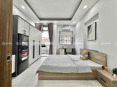 Studio ban công, full nội thất, tone trắng xinh iu, giá hạt dẻ 📍Aeon