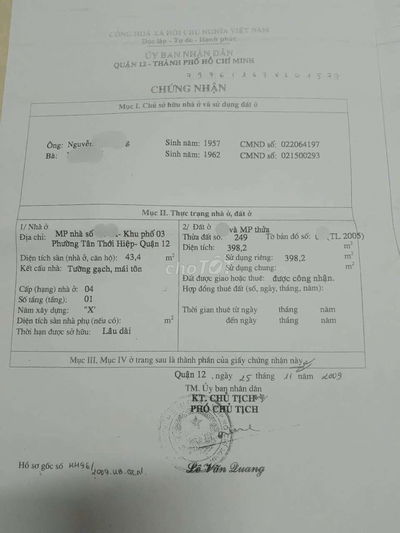 Nhả và đất 400m2 Mặt Tiền đường Trương thị Hoa .