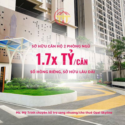 Sỡ hữu căn hộ 2PN giá tốt chỉ từ 1.7x tỷ. Sổ hồng riêng sang tên ngay