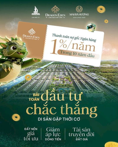Mở bán DRAGON EDEN, SR, Thanh Toán 625tr, Bank Ân hạn trong 18 tháng