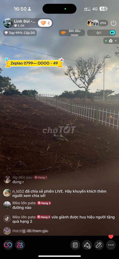 Đất chính chủ cách chợ đêm Đà Lạt 30km giá 449tr (7x32 sẵn 140tc)