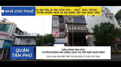 Cho thuê nhà Mặt Tiền Gò Dầu 62m², 3Lầu, 20 Triệu - GẦN AEON