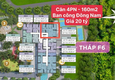 Căn góc 4PN diện tích 160m2, ban công Đông Nam, tổng giá 20.4 tỷ, giá tốt nhất Sun Feliza Cầu Giấy