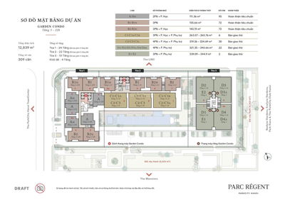 Quỹ căn Ngoại giao, CN Parc Regant đầy đủ các loại căn 3PN, 4PN, Duplex, Penthouse, Garden Villa