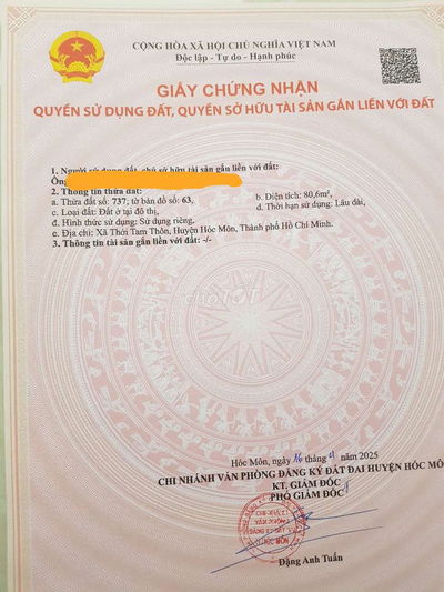 Đất thổ cư Thới Tam Thôn