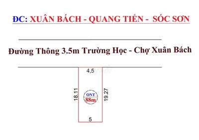 Chính Chủ Cần Bán 88m Đất Xuân Bách, Xã Quang Tiến, Sóc Sơn, Hà Nội