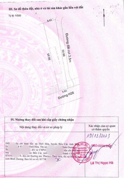 Nhà lô góc mặt tiền đường huyện H26 Phường Thới Hoà HCM