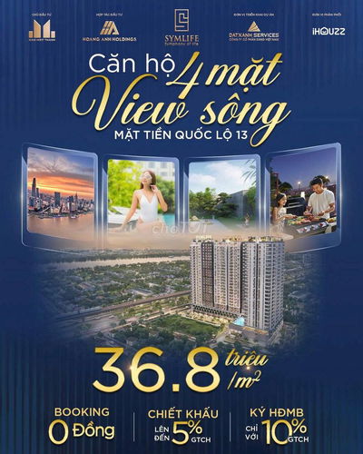Căn Hộ SYMLIFE 70m2 mặt tiền Ql13 thanh toán 0,75%/ đợt, chỉ 36,8tr/m2