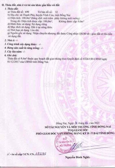 CẦN THANH LÝ GẤP TRONG THÁNG - 100m2 SỔ RIÊNG FULL THỔ CƯ